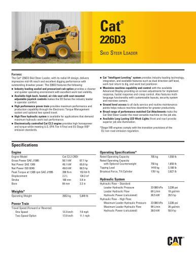 cat 226d3 specs